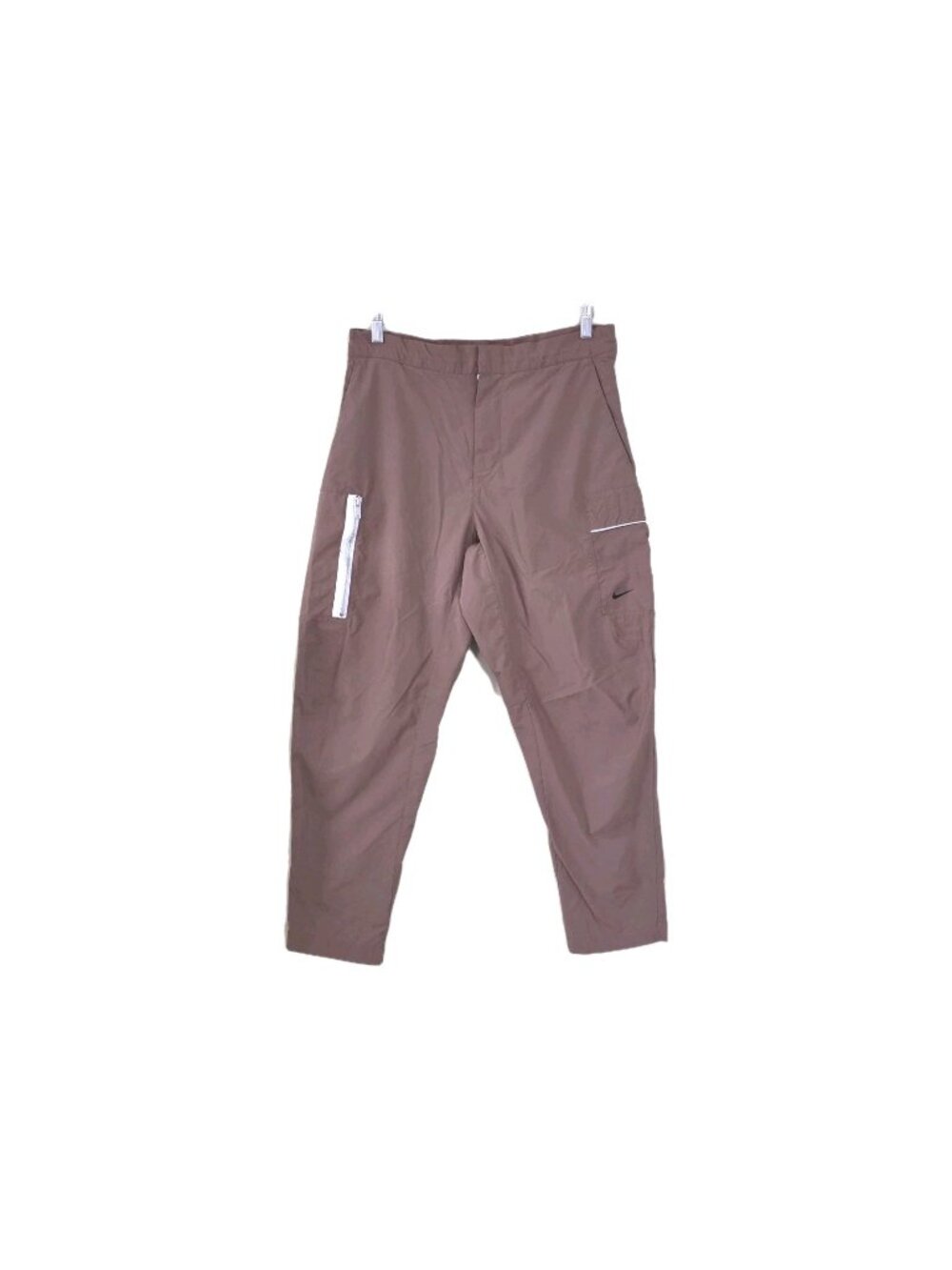 Nike Style Essentials Nylon Jogger Pants 32 M Brown Utility White Zip DM6681-256